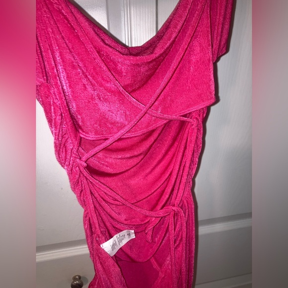 Lush Pink Velvet Bodysuit - Picture 3 of 7